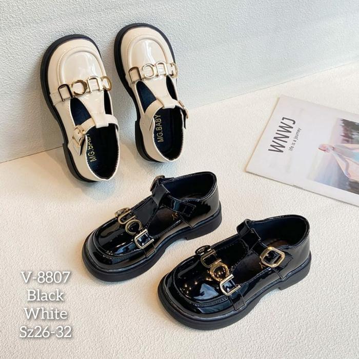Sepatu anak cewek Docmart Loafers kulit Glossy V-8807 V-9001 Sz 26-32