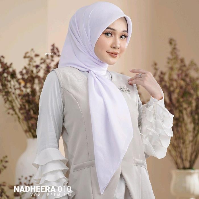 NADHEERA 010 WHITE JILBAB SEGI4 JILBAB MURAH