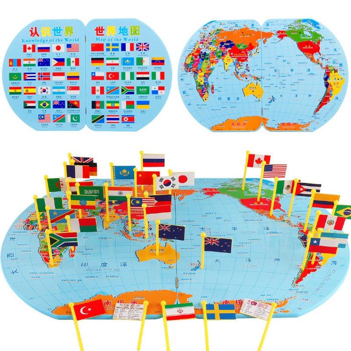Map of the World / Knowledge of the World / Peta Dunia / Peta Bendera Kayu