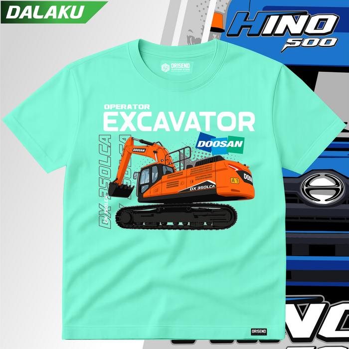 Kaos Anak Excavator Doosan DX350LCA – Desain Operator Alat Berat Keren, Bahan Katun Premium Nyaman D