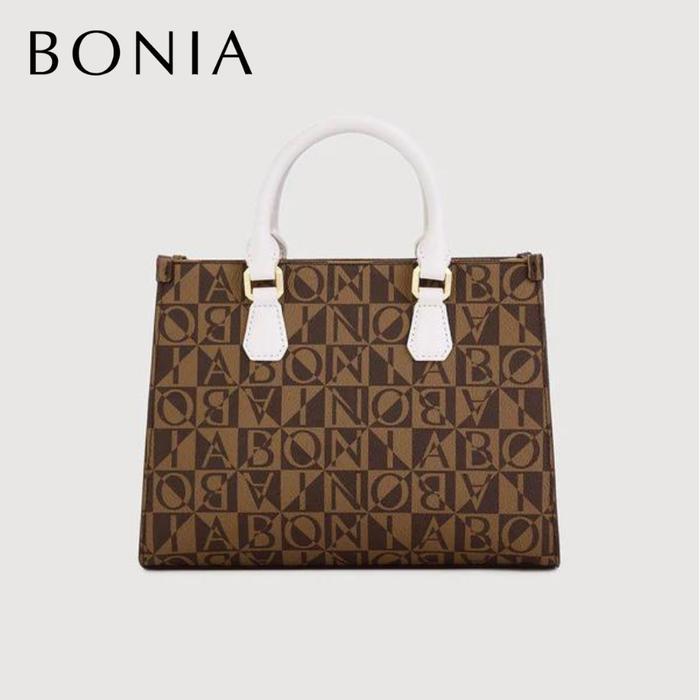 BONIA - LITA MONOGRAM SMALL SATCHEL BAG WHITE