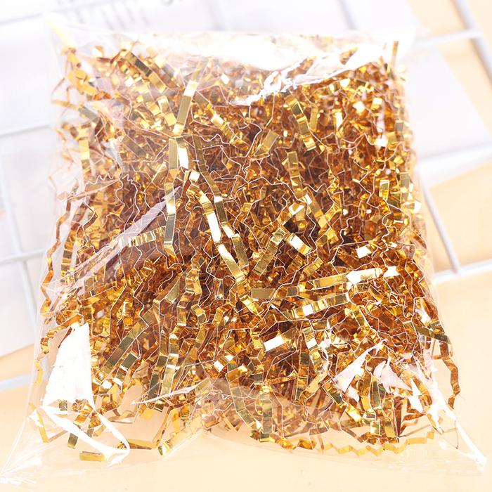 20g Gold Color Shredded Crinkle Raffia Paper Candy Boxes DIY Gift Filling Material Wrapping Filler B