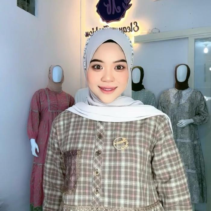 Gamis Midi Salvina ys Najwa Lafreya Abiyani Wanita Muslim Dewasa
