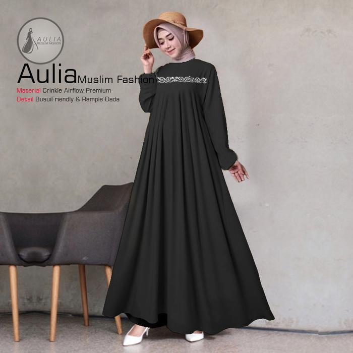 Gamis Crinkle Remaja Dan Dewasa Motif Payet Mutiara Modis Jumbo Premium