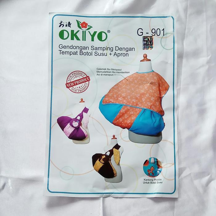 Gendongan baby dengan tempat botol susu + apron "Okiyo" 901