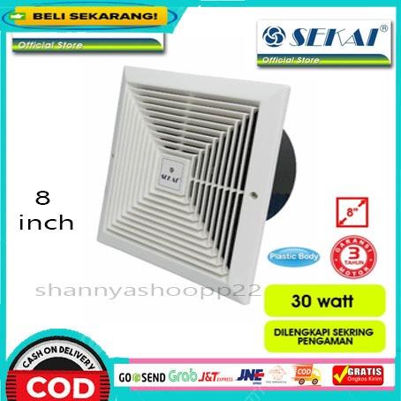 SEKAI Exhaust Fan / Kipas Angin Hexos Plafon Dak 8 inch - MVF 893/SEKAI MVF 893 8 INCH