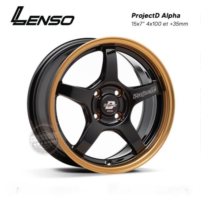 Valg R15 15 lebar 7 inch pcd 4x100 35 LENSO PD ALPHA Black Lip Brow