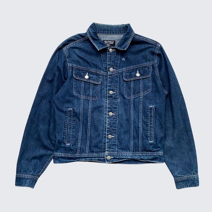 Blue Blue Indigo Vintage Polo Jeans By Polo Ralph Lauren Repro Lee Trucker Denim Jacket - Unisex - M