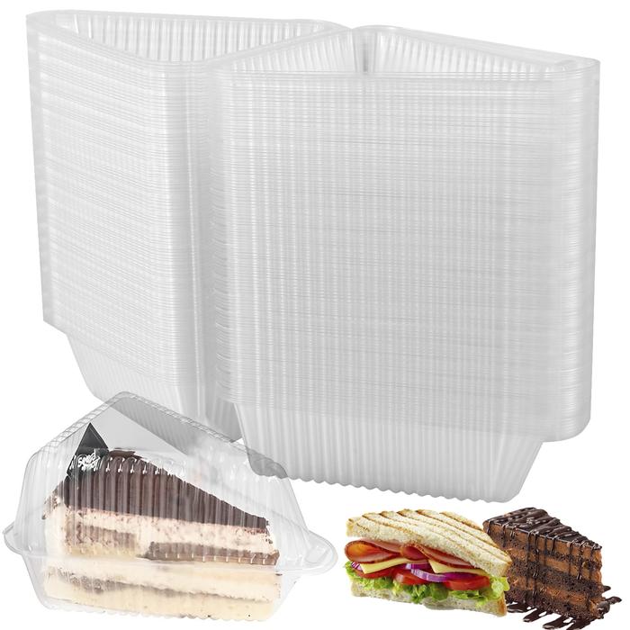 150/50pcs Cake Slice Boxes Square Cheesecake Box Cupcake Slice Container with Lid Bakery Party Weddi