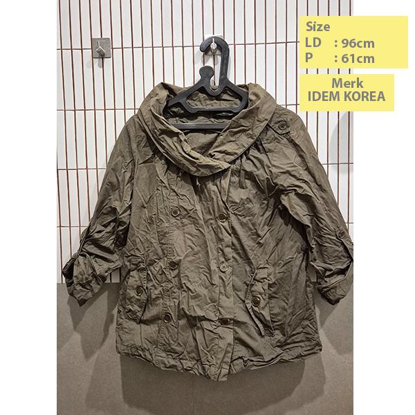 Preloved Murah!!! Jaket Parka Warna Hijau Army Merk Idem Made In Korea
