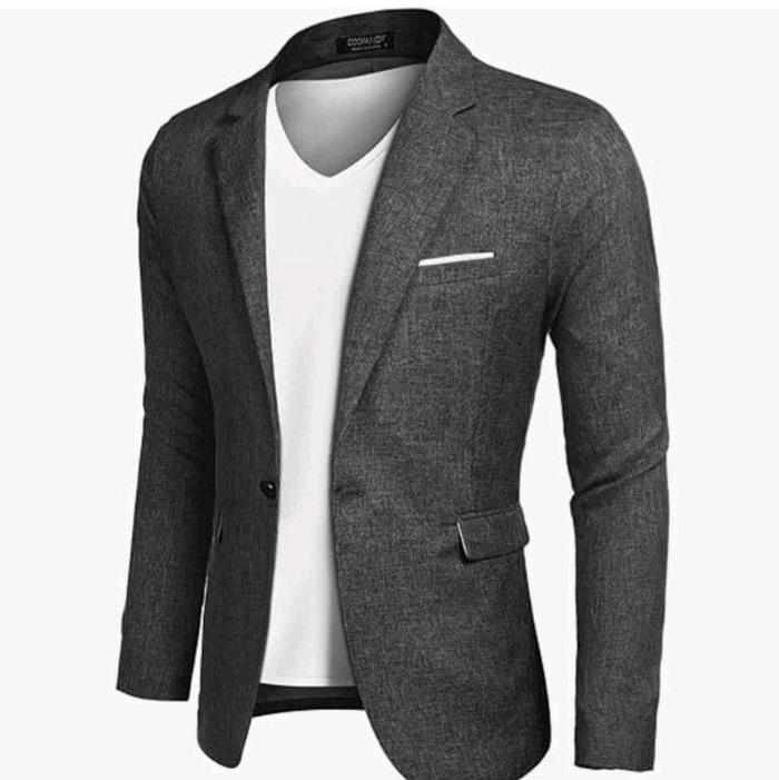 Dotdot Clothing Jas Bahan Wol Stretch   Blazer Pria Formal Casual Jaket Slimfit Kantor Kerja Keren