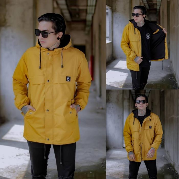 DOUBLE ONE - Jaket Hoodie Pria Outdoor Taslan Original The Bojiel / Jaket Parka Parasut / Jaket Hood
