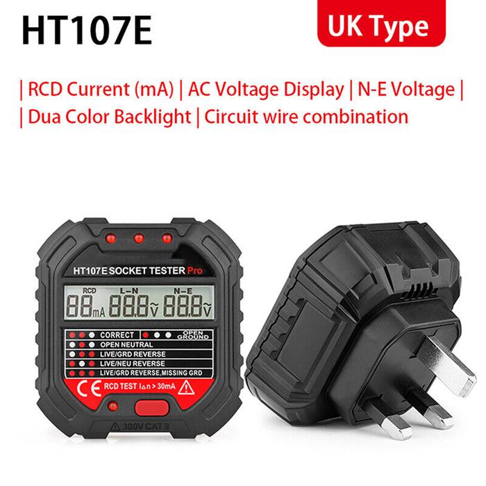 Outlet Tester Socket Electric HT107D(EU)/HT107E(UK) Circuit Polarity