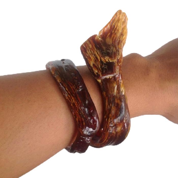 GELANG AKAR BAHAR MERAH TEMBUS CAHAYA BONGGOL BERBENTUK KAKI Bracelets