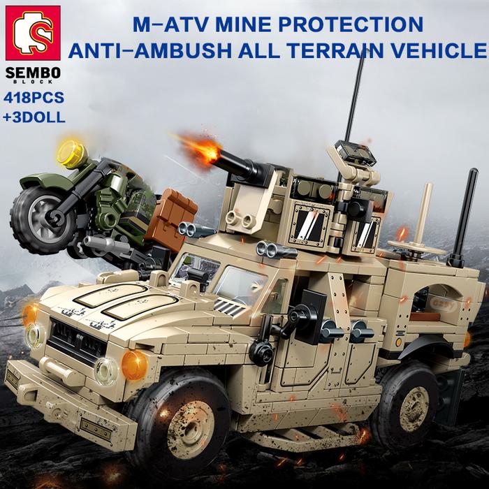 SEMBO BLOCK 418PCS Military SUV Bricks Army Vehicle Truck Soldiers