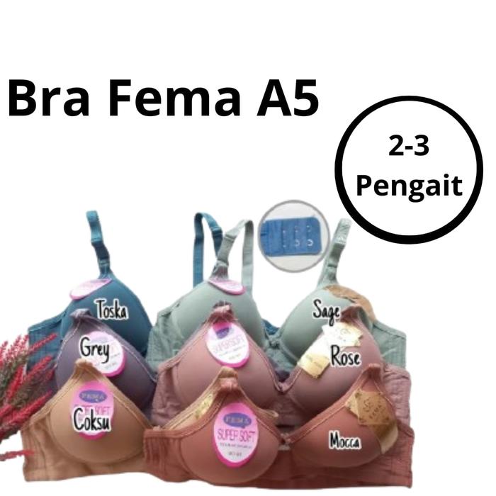 bra fema a5 bh busa bh tanpa kawat banyak warna bisa COD