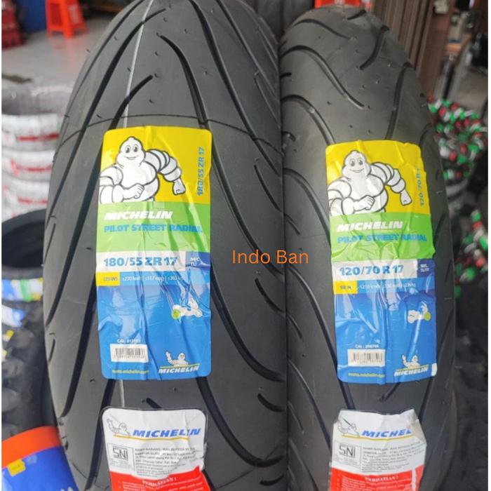 SNI Ban MICHELIN TUBELESS 120/70-17 , 160/60-17, 180/55-17 PILOT STREET RADIAL / IMPORT Ban Motor Sp