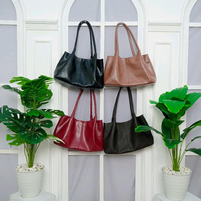 Tas Bahu MGM glossy Hobo Tote Bag Wanita