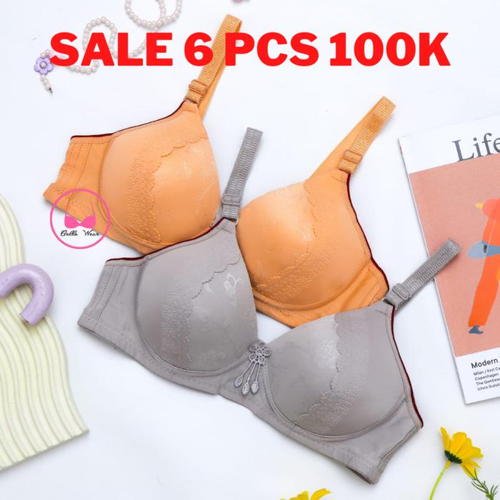 ( 6 PCS )Bra Seamles Brokat Cup B 818