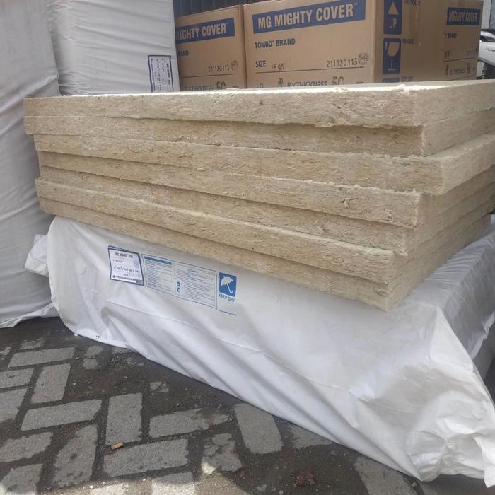 Rockwool Lembaran Density 40kg 60kg 80kg 100kg Tebal 25mm 50mm Rockwool Insulation Board Busa Pereda