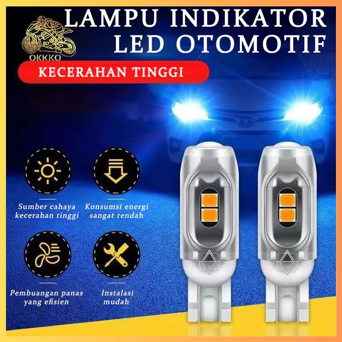 Lampu Sein Senja Flash Kedip Mundur Kota Rem Motor Mobil LAMPU LED T10 5 MATA LUMINOS SEIN SENJA