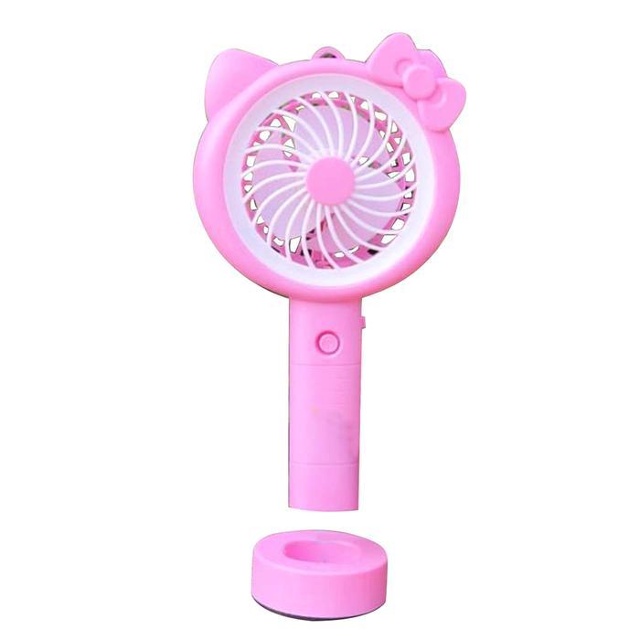 HELLOKITTY KIPAS ANGIN PORTABLE / STANDING MINI FAN LAMPU LED KARAKTER