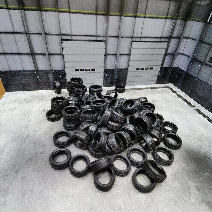 100Pack/Box Wholesale 1/64 RC Car Runbber Tyre Model Tires Set