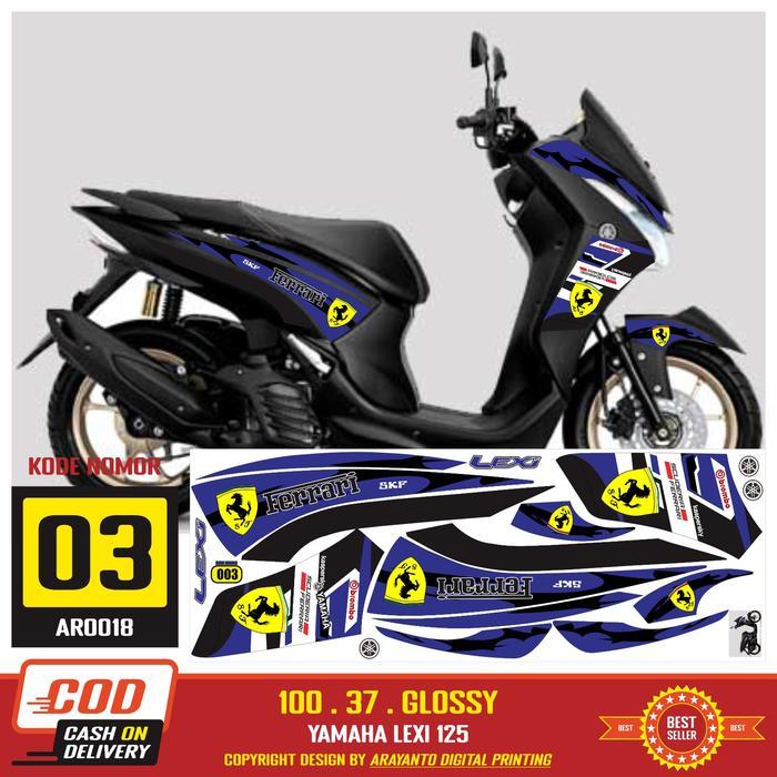 Stiker Striping Yamaha Lexi 125 Variasi Decal AR0018 Doff/Glossy