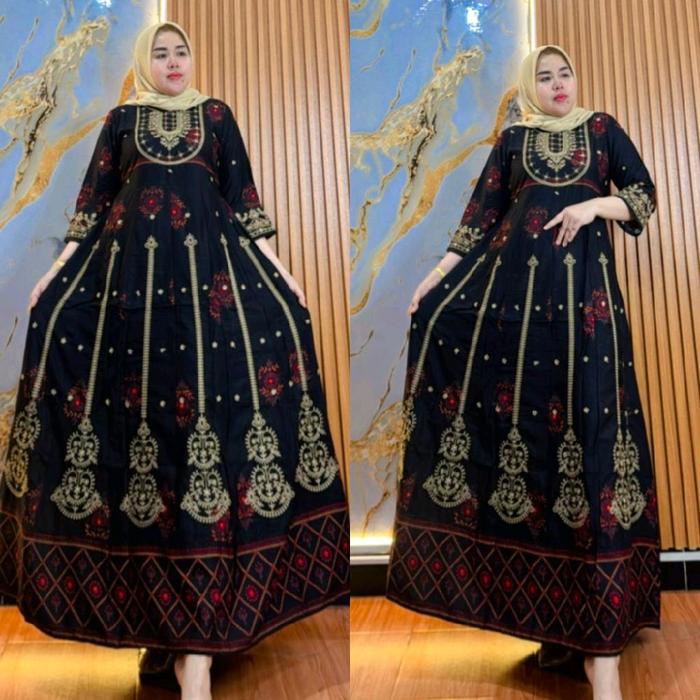 Gamis Hindi icha bordir depan belakang