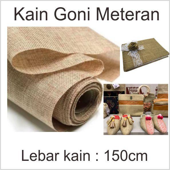 Kain Goni Meteran Lebar 150cm Hampers Souvenir Handycraft Burlap Rustic