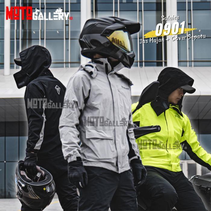 Exclusive Sale Sulaite Jas Hujan Motor Set Double Furing Waterproof 4 Musim Premium Jaket Poliester 