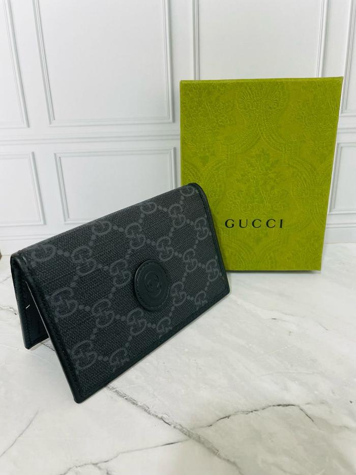 Preloved Gucci Black GG Supreme Card Case Leather Original