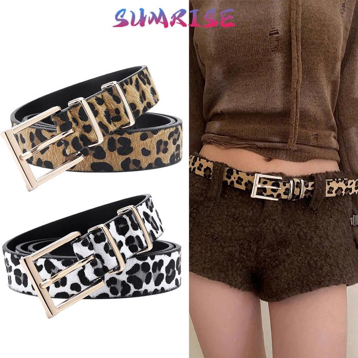 Ikat Pinggang Punk Leopard Leopard Belt Skena Leopard Sabuk Unisex Pria Wanita