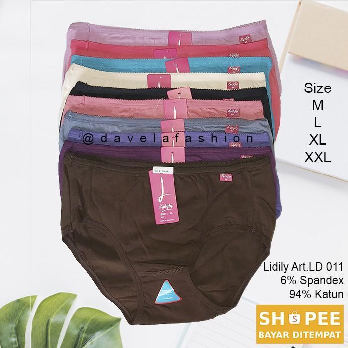 Celana Dalam Wanita Davela Lidily Lydyly 3 PCS Bahan Katun Original Premium | CD Wanita Nyaman Adem