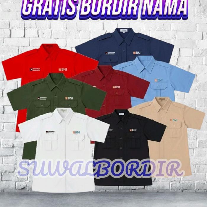 SERAGAM DANANTARA BNI LENGAN PENDEK TERBARU KEMEJA DANANTARA BNI ATASAN BAJU BNI KEMEJA KERJA BNI