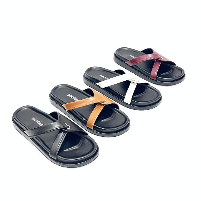 Pantes Shoes Agisna Sandal Wanita Terbaru Platfrom Slip On dengan Pilihan Warna Hitam Cokelat dan Ma