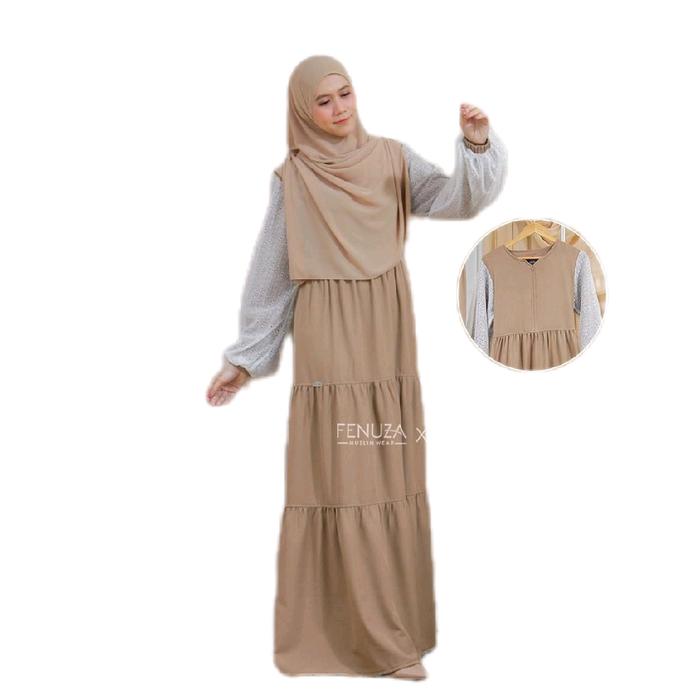 Scarletta Dress RICH LATTE by Fenuza Gamis Only Busui Friendly