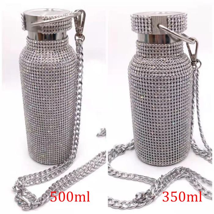 350ml/500ml Diamond Thermos Bottle Insulated Rhinestone Vacuum Cup