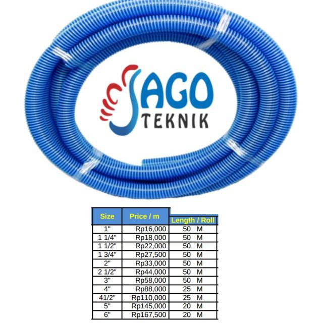 Selang Spiral Biru 3" (50M) / Selang Spiral Untuk Pompa Air 1 roll