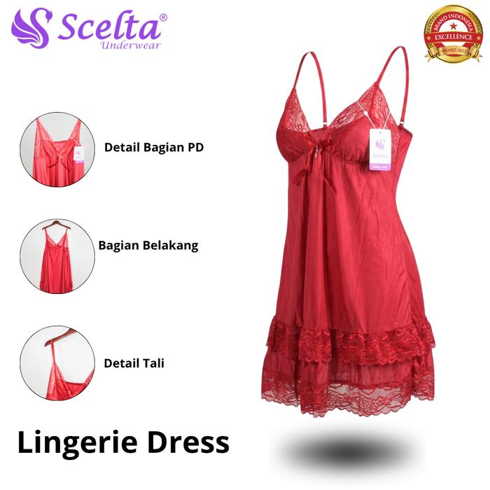 Scelta - Lingerie Baju Tidur Piyama Wanita Baju Dinas Malam Sexy Bahan Adem Size Free | LD SC 5048