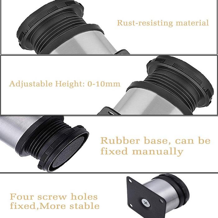 Diameter 50 MM Adjuster Stainless Steel Kaki Alas Stabil Meja Kursi Bangku Sofa Adjustable Table Leg