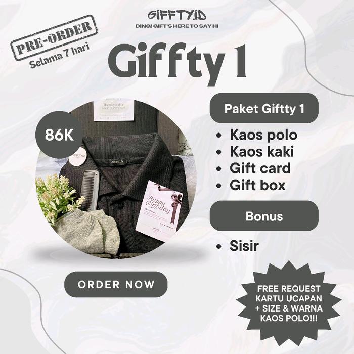 [ Giffty 1 ] - Hampers Kado Cowok/Gift Box Cowok/Kaus Polo Cowok/Birthday Gift/Valentine Gift/Gradua