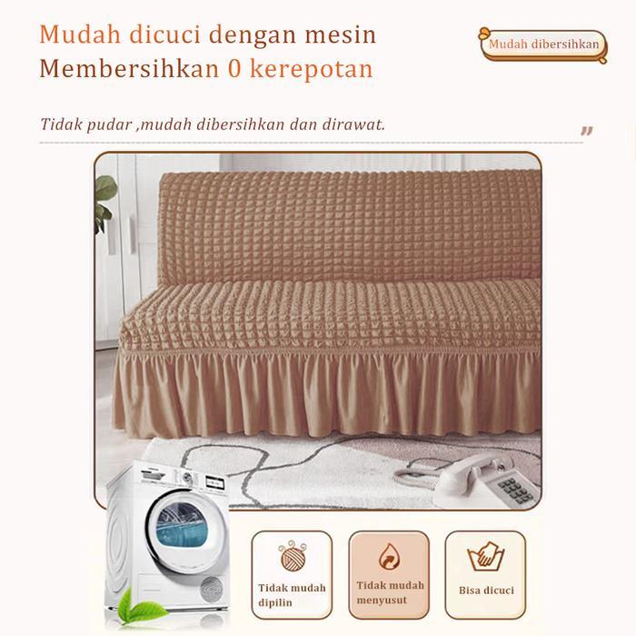 Cover Sofa Bed Sarung Sofa Bed Elastic Sofa Bed Cover With Skirt / Penutup Sarung Alas SofaBed