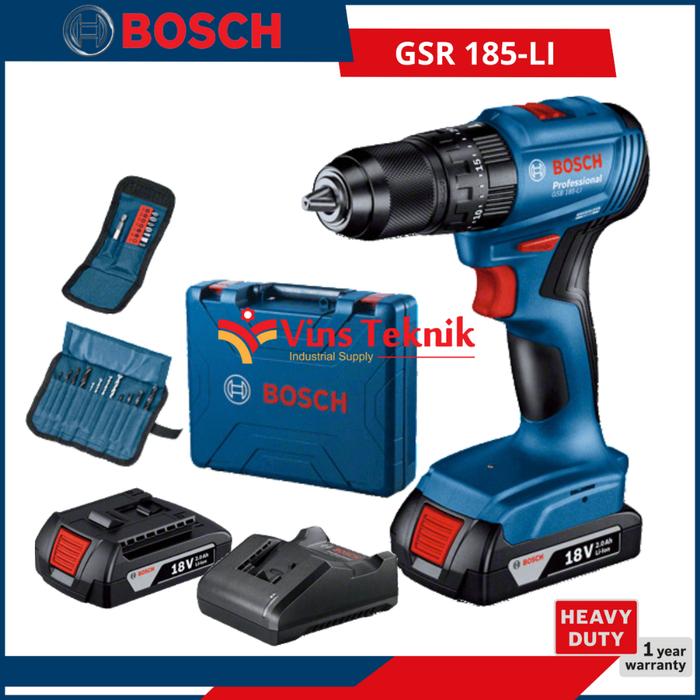 Brushless Drill Driver Mesin Bor Bterai 18V Bosch GSR 185-LI GSR185