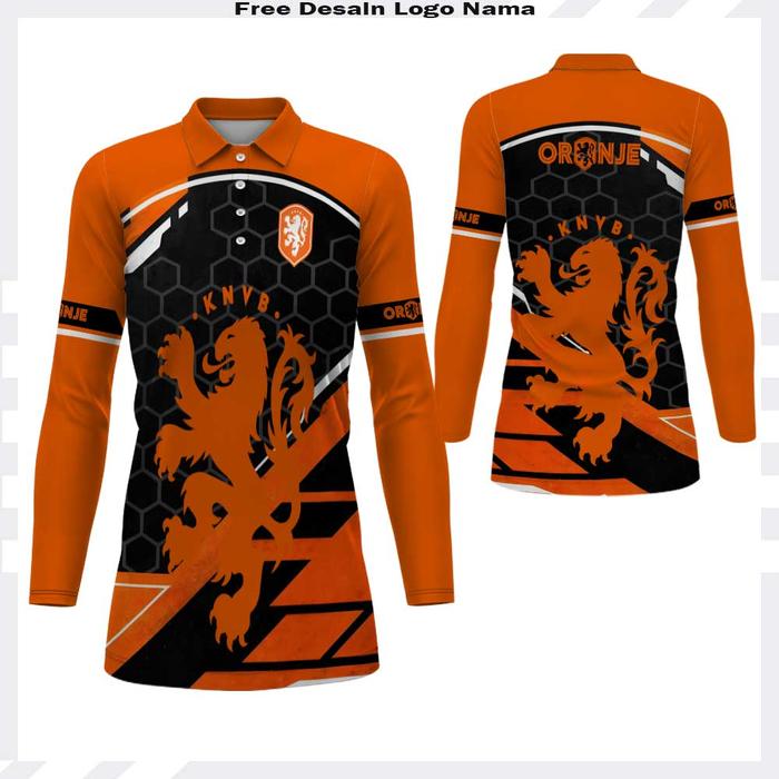 Kaos Tunik Jersey oranje Baju Tunik Polo Sepak Bola Orange Belanda Piala Dunia 2026 Fullprint
