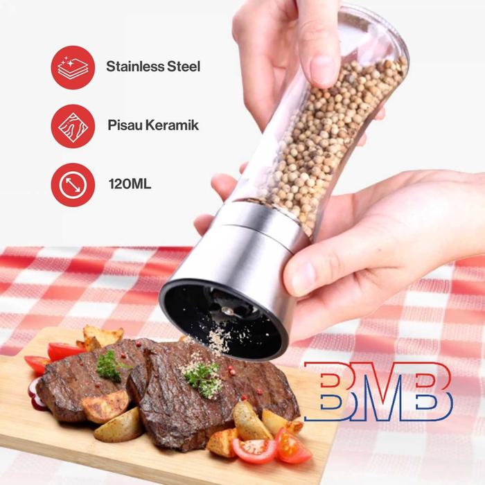 N22 Penggiling Biji Lada Manual Pepper Mill Grinder 120ml Leten - 9179