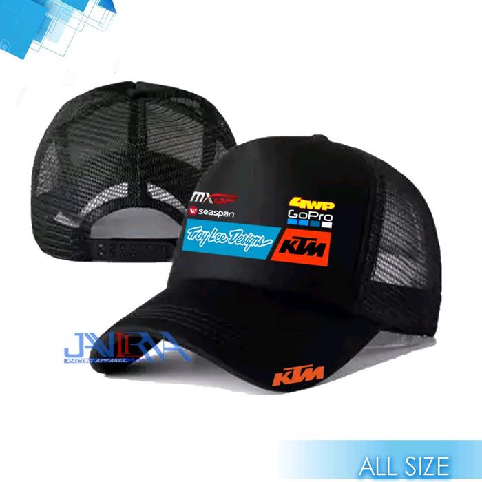 Topi trucker jaring Ktm gopro Troy Racing pria wanita keren