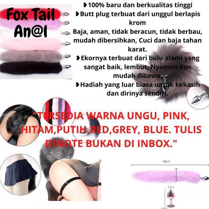 LOG____ Sale Fox Tail Stainless Butt Plug Ekor Rubah Aksesoris Lingerie Terbatas