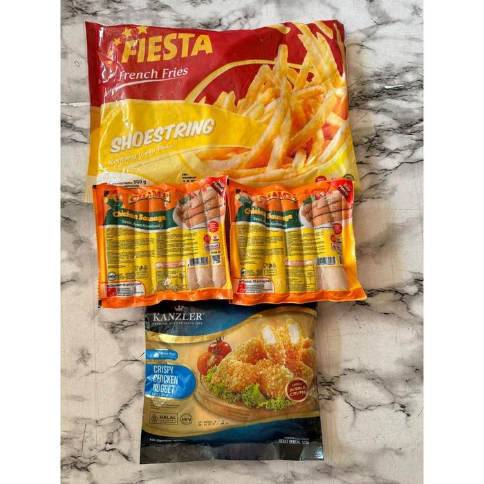 Paket Hemat FIESTA (A) 4 Pax (1 Kentang Goreng, 2 Sosis Ayam, 1 Nugget Ayam)