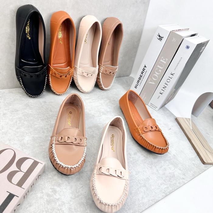 Sepatu Kerja Mocasin Flat Wanita Gratica RJ 001 Sol Karet Anti Licin Shoes Shoes loro piana